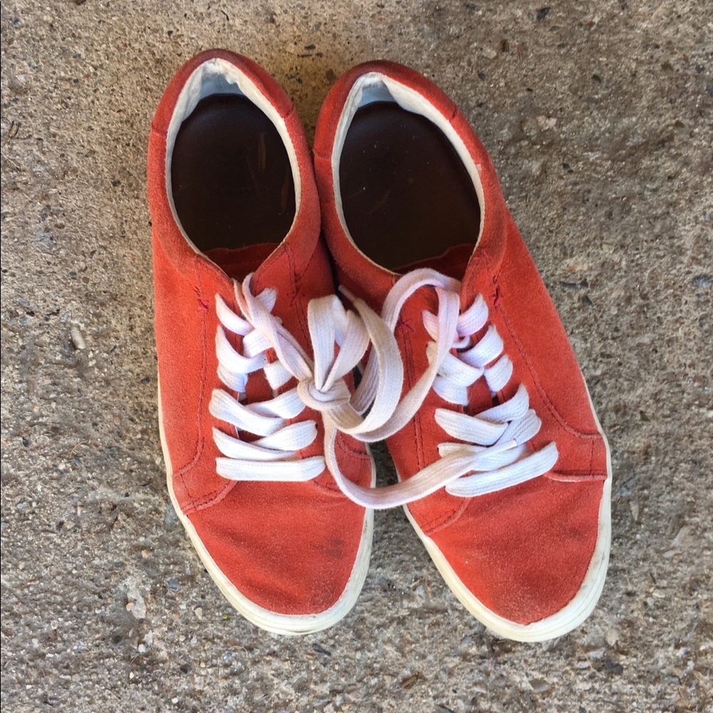 FRYE red suede sneaker